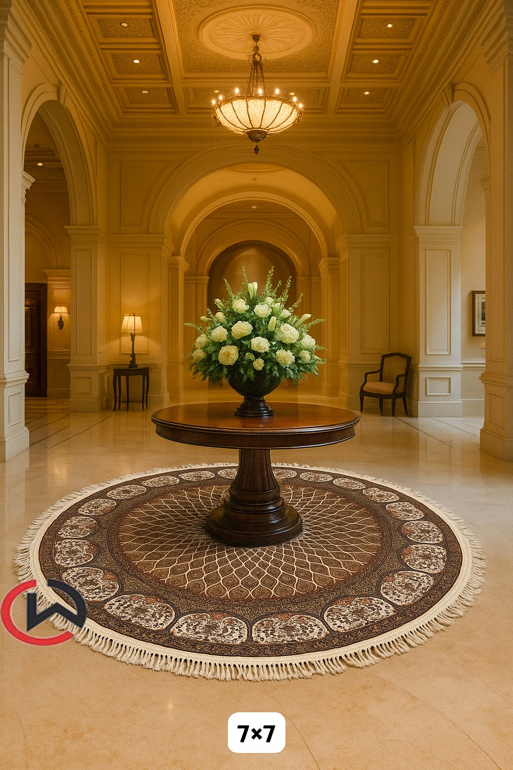 Ultra Premium Highest Density Imported Round Irani Persian Silk Carpet for Your Living Room, Hall & Dinning Area 7 feet x 7 feet