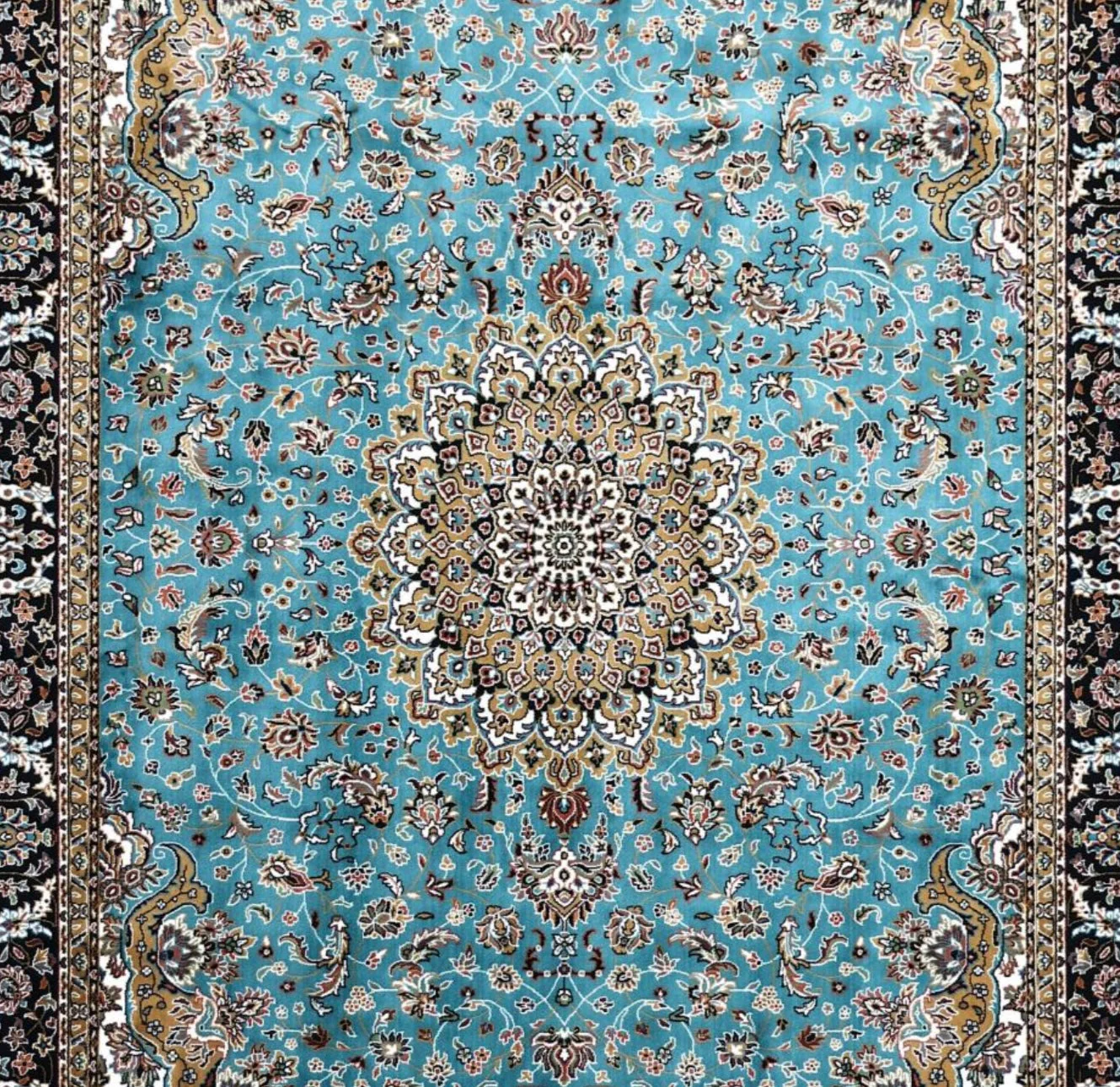 Kashmiri Persian Design Carpet For Living Room Bedroom And For Hall | Machine Woven Designer Anti Skid Carpets - Image 3