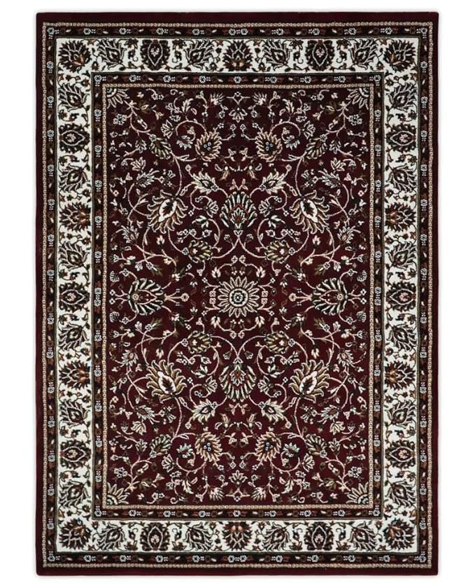 Persian Wool Traditional Heavy Anti Skid Rug For Living Room & Bed Room - Image 5