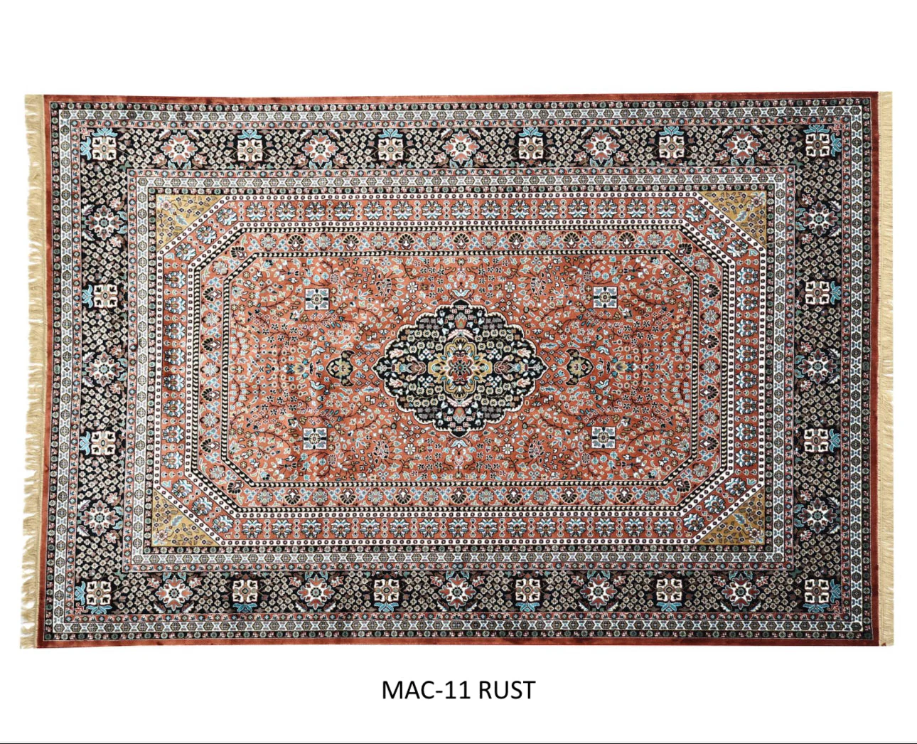 Kashmiri Persian Design Carpet For Living Room Bedroom And For Hall | Machine Woven Designer Anti Skid Carpets - Image 3