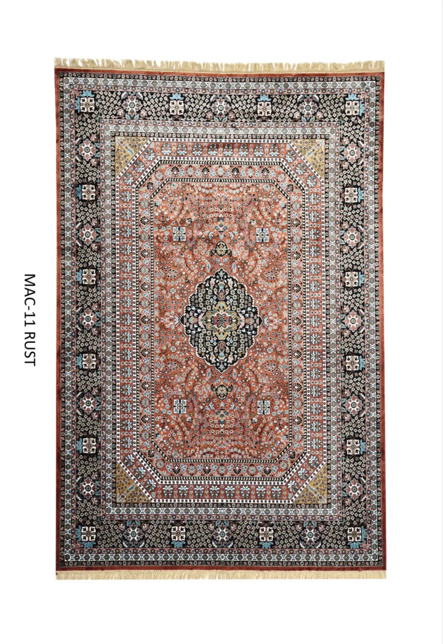 Kashmiri Persian Design Carpet For Living Room Bedroom And For Hall | Machine Woven Designer Anti Skid Carpets
