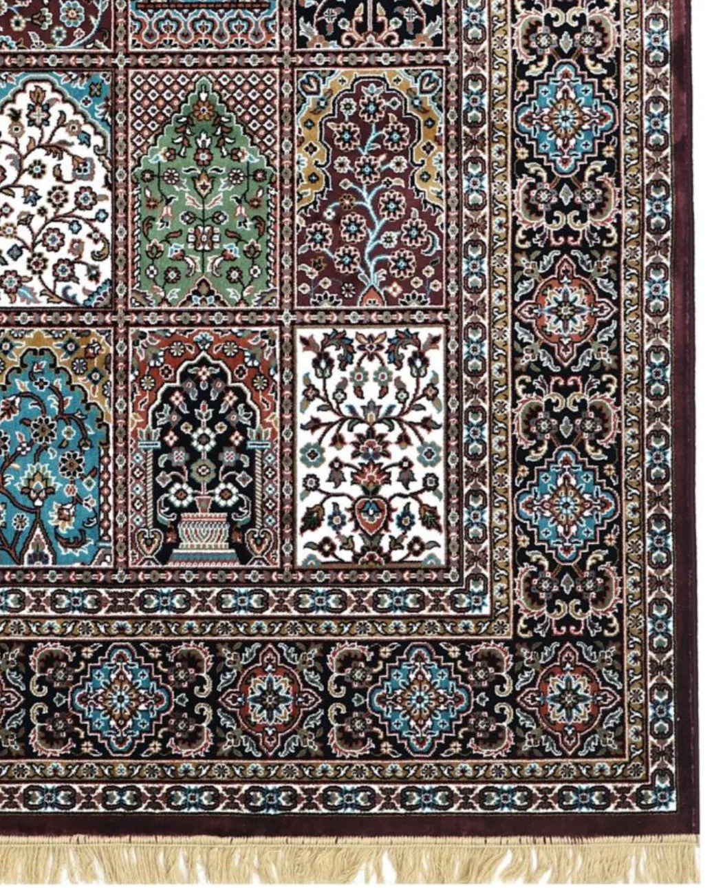 Kashmiri Persian Design Carpet For Living Room Bedroom And For Hall | Machine Woven Designer Anti Skid Carpets - Image 3