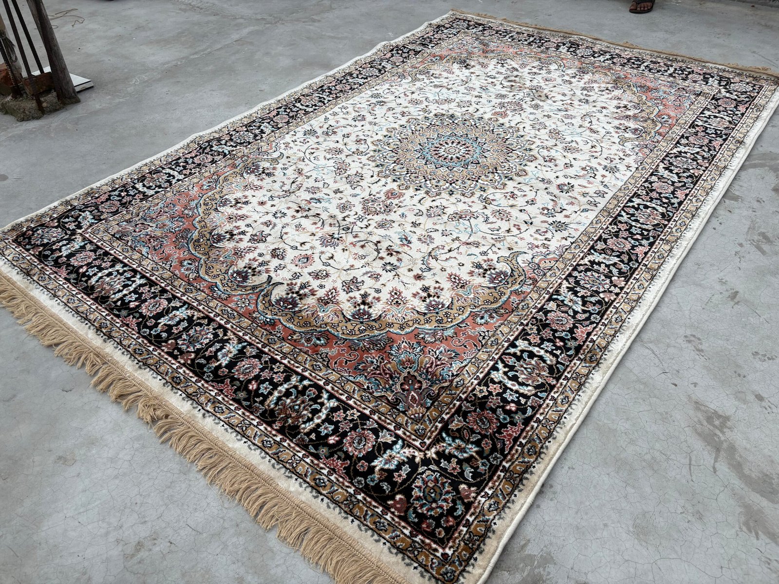 Kashmiri Persian Design Carpet For Living Room Bedroom And For Hall | Machine Woven Designer Anti Skid Carpets - Image 3