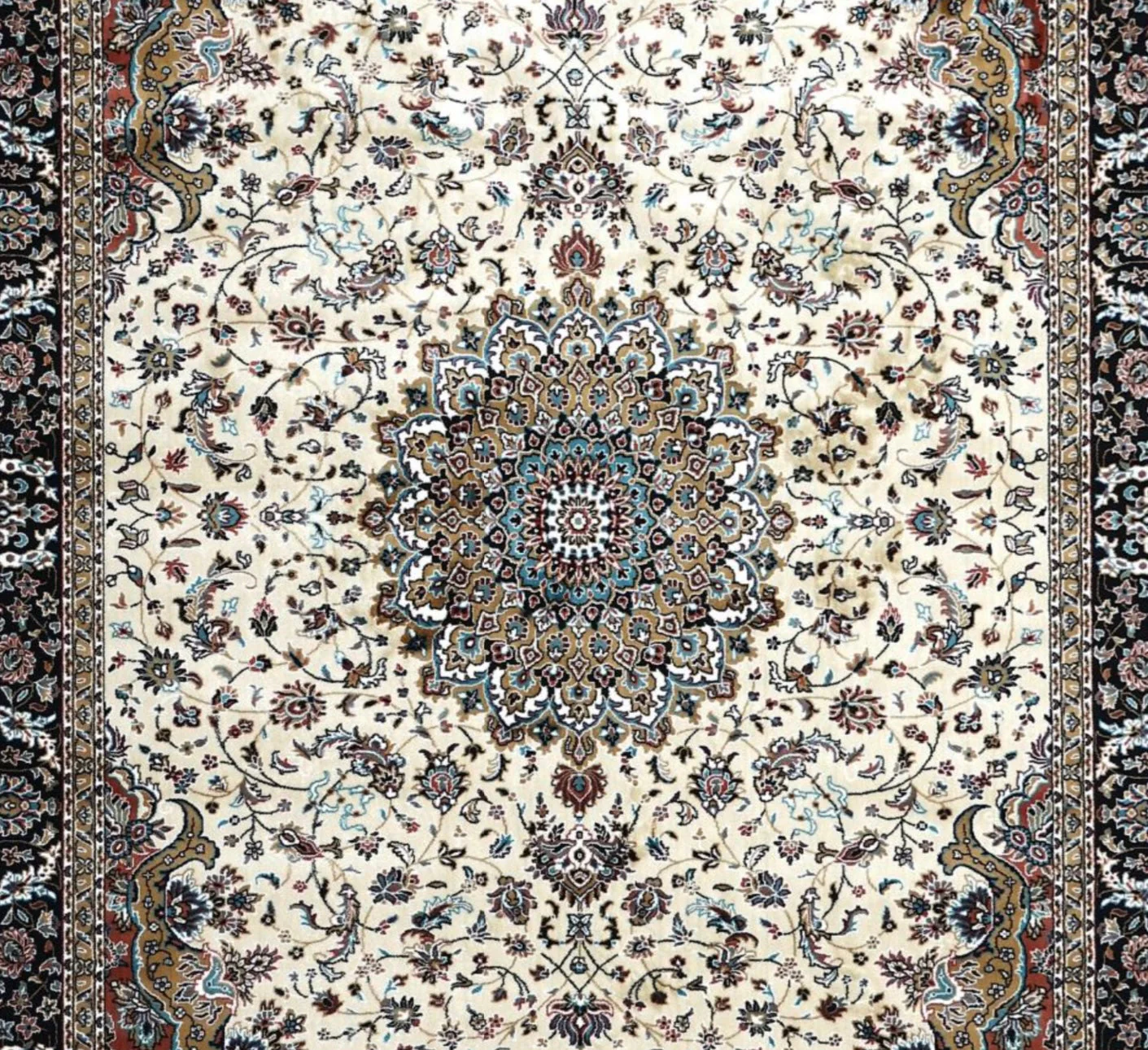 Kashmiri Persian Design Carpet For Living Room Bedroom And For Hall | Machine Woven Designer Anti Skid Carpets - Image 2