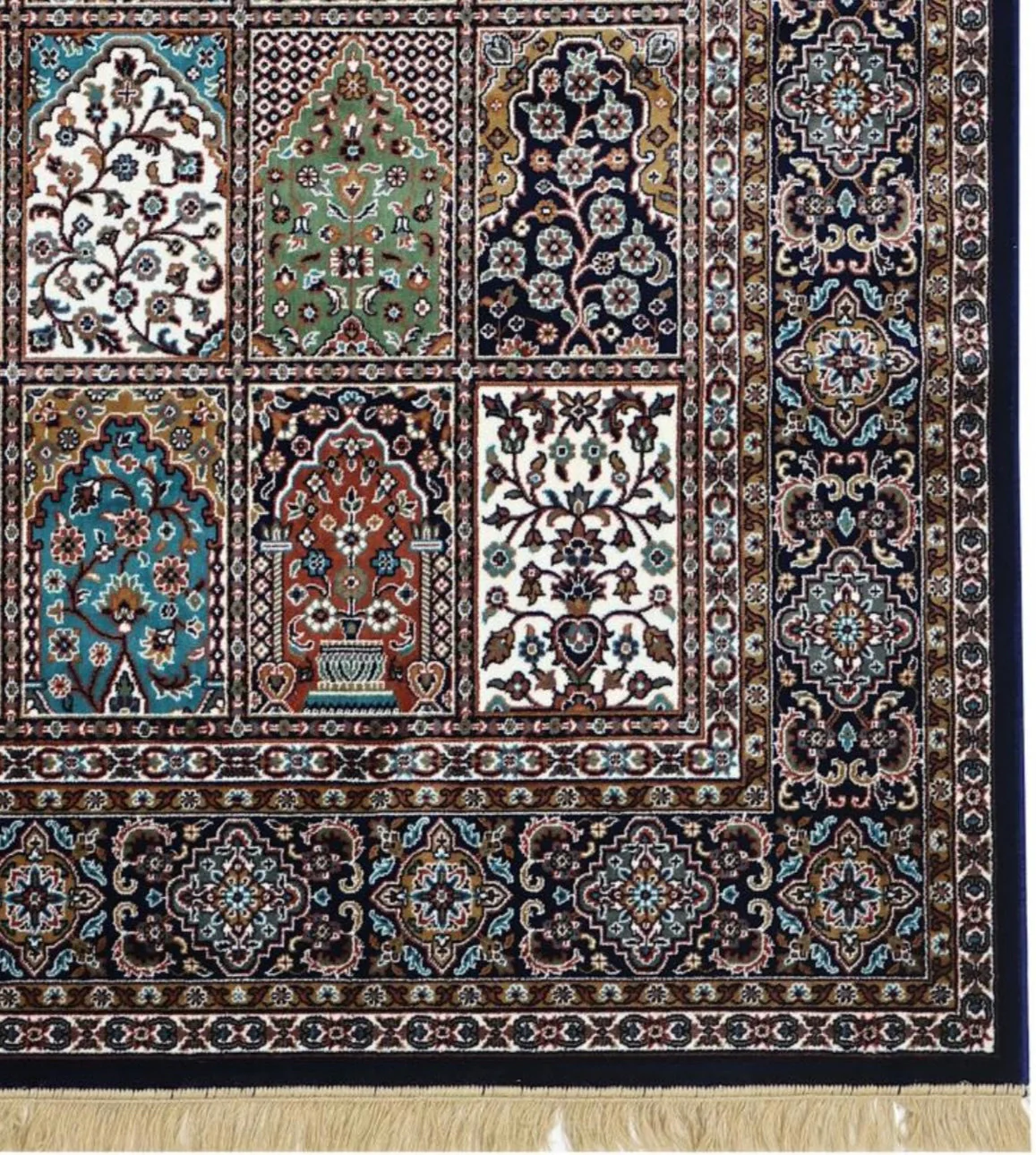 Kashmiri Persian Design Carpet For Living Room Bedroom And For Hall | Machine Woven Designer Anti Skid Carpets - Image 3