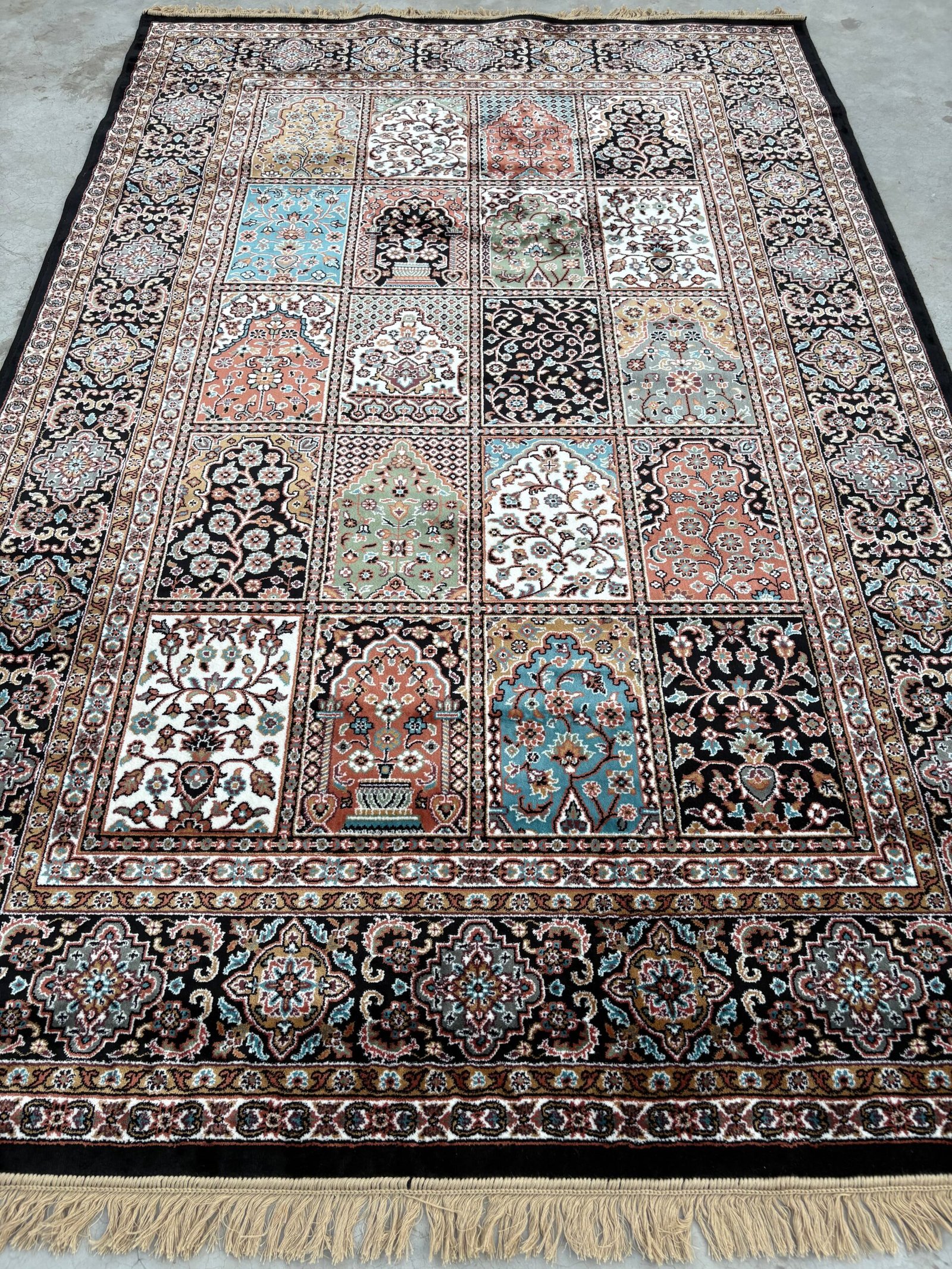 Kashmiri Persian Design Carpet For Living Room Bedroom And For Hall | Machine Woven Designer Anti Skid Carpets - Image 2