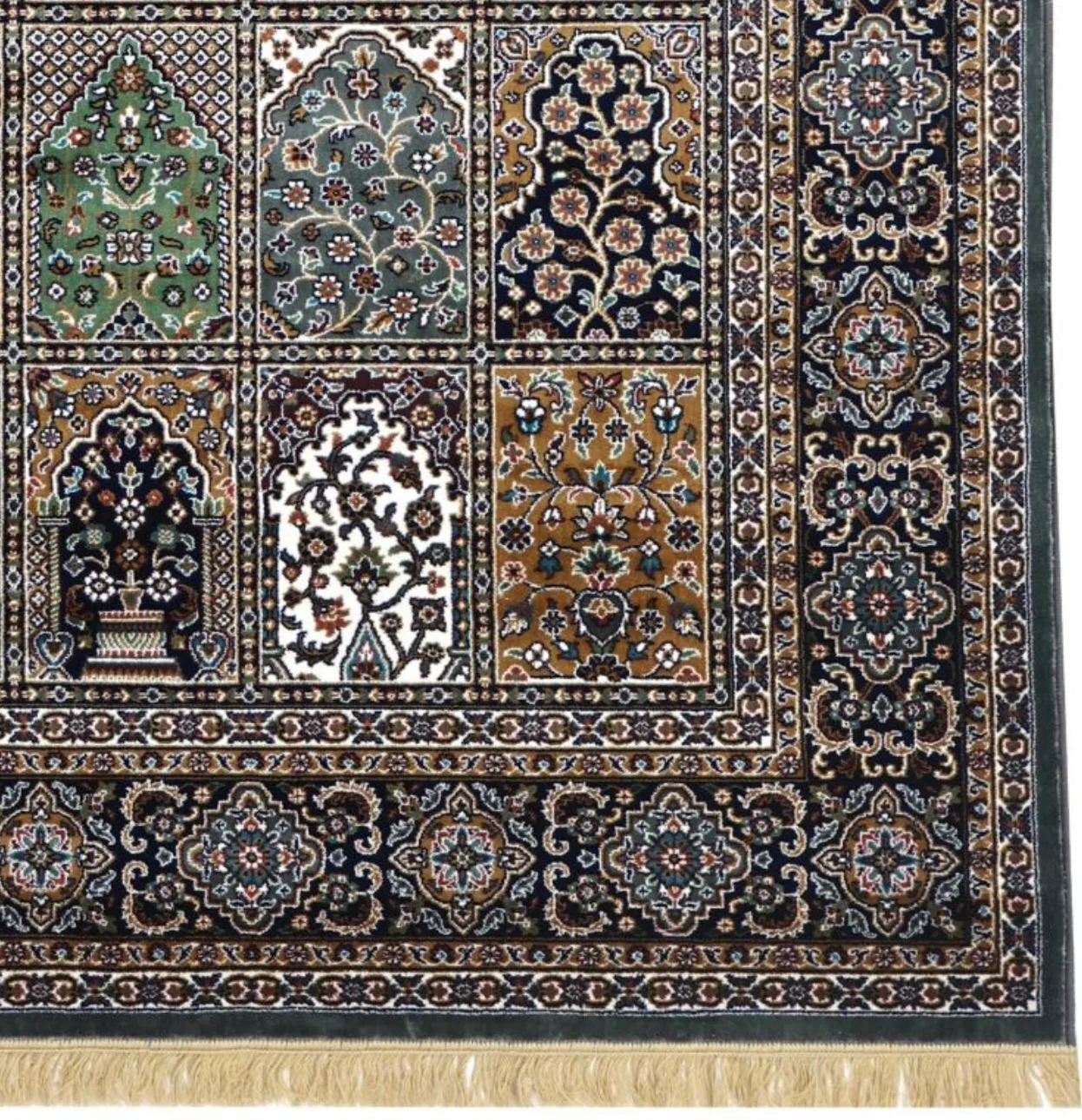 Kashmiri Persian Design Carpet For Living Room Bedroom And For Hall | Machine Woven Designer Anti Skid Carpets - Image 3