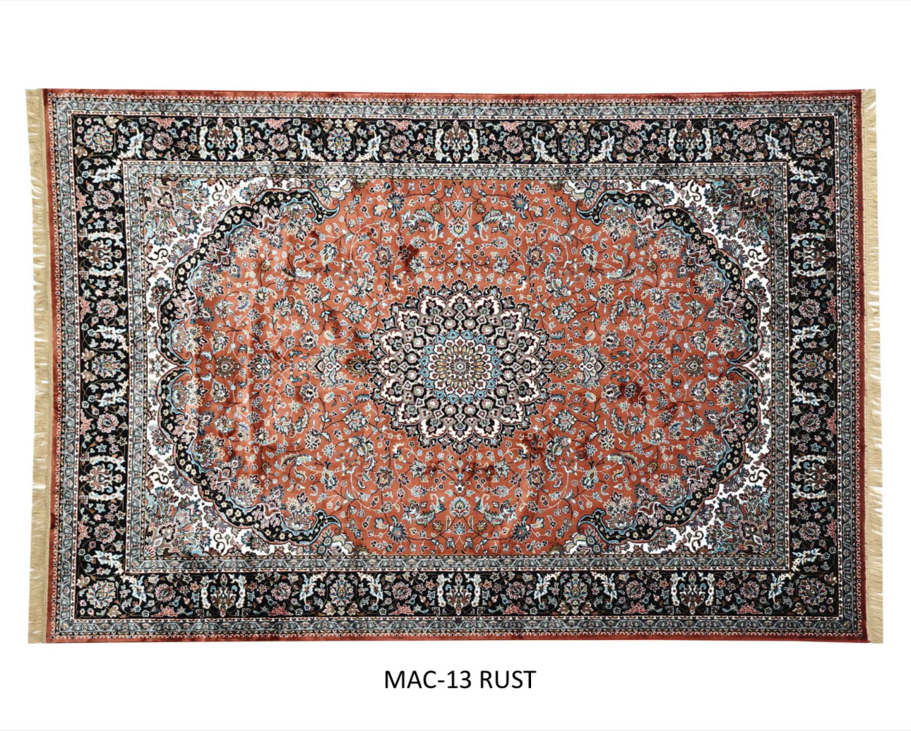 Kashmiri Persian Design Carpet For Living Room Bedroom And For Hall | Machine Woven Designer Anti Skid Carpets - Image 2