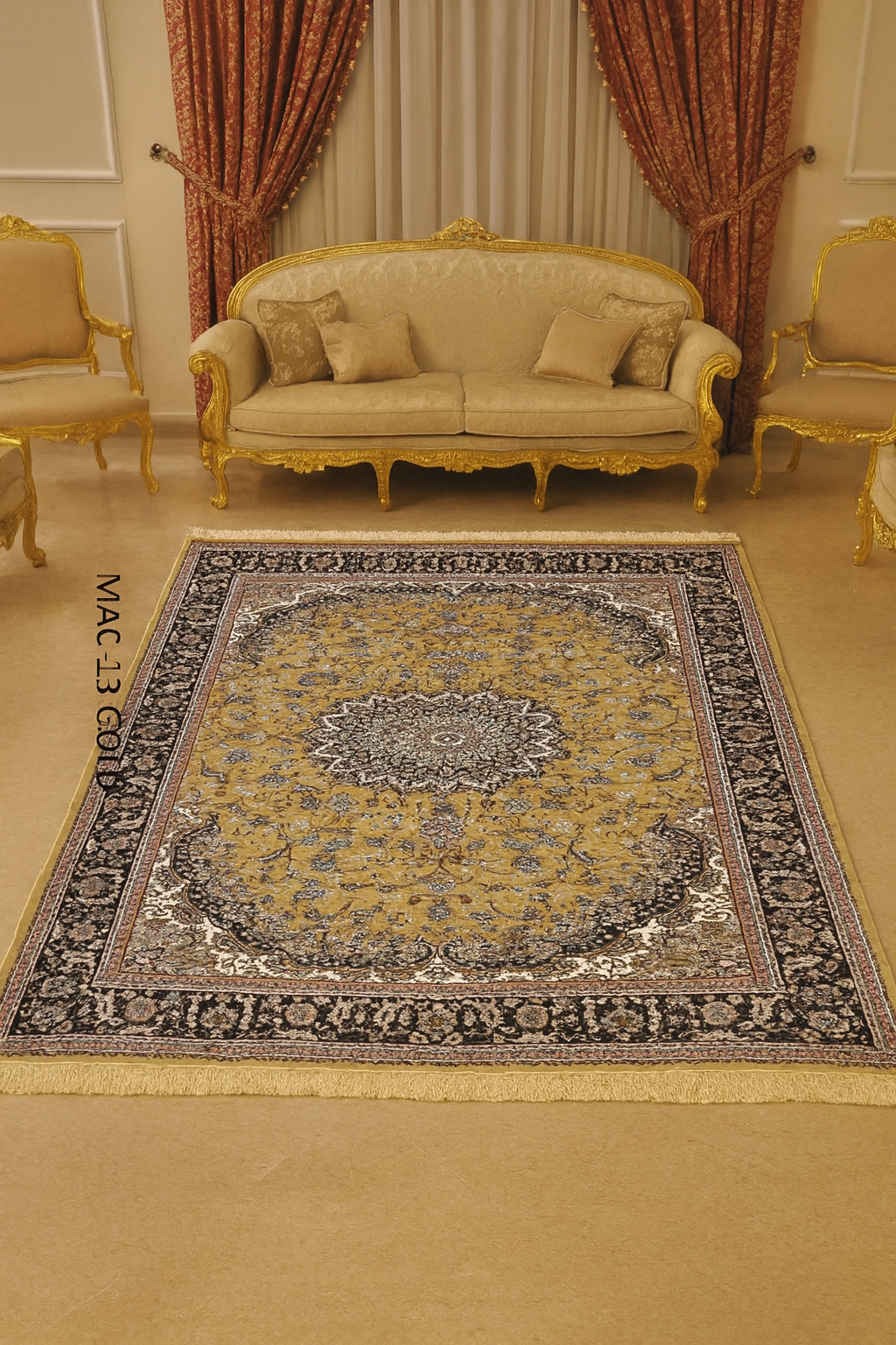 Kashmiri Persian Design Carpet For Living Room Bedroom And For Hall | Machine Woven Designer Anti Skid Carpets