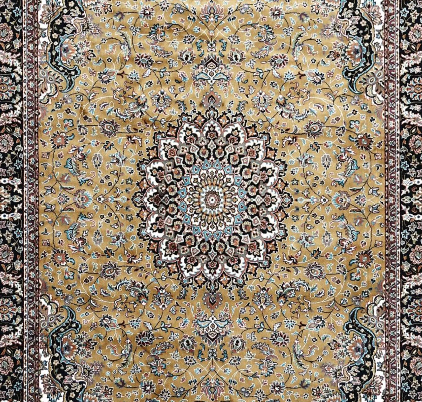 Kashmiri Persian Design Carpet For Living Room Bedroom And For Hall | Machine Woven Designer Anti Skid Carpets - Image 2