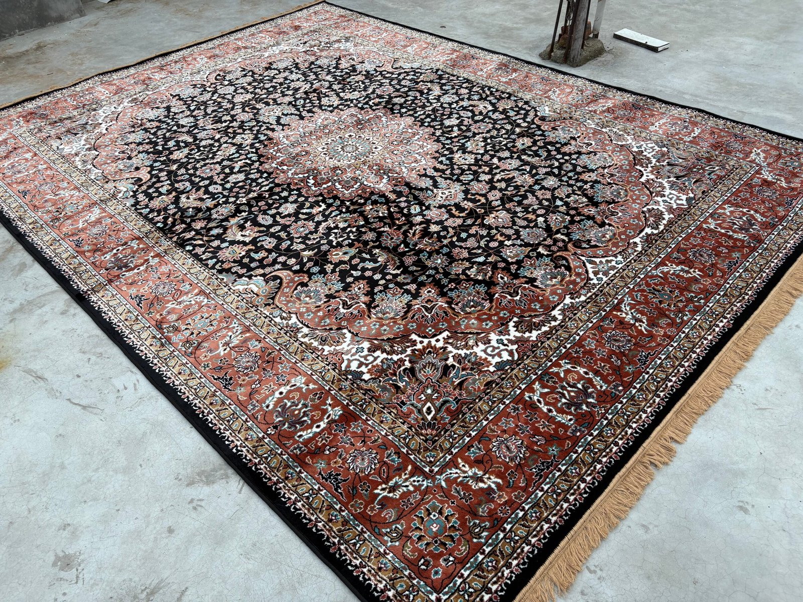 Kashmiri Persian Design Carpet For Living Room Bedroom And For Hall | Machine Woven Designer Anti Skid Carpets - Image 2