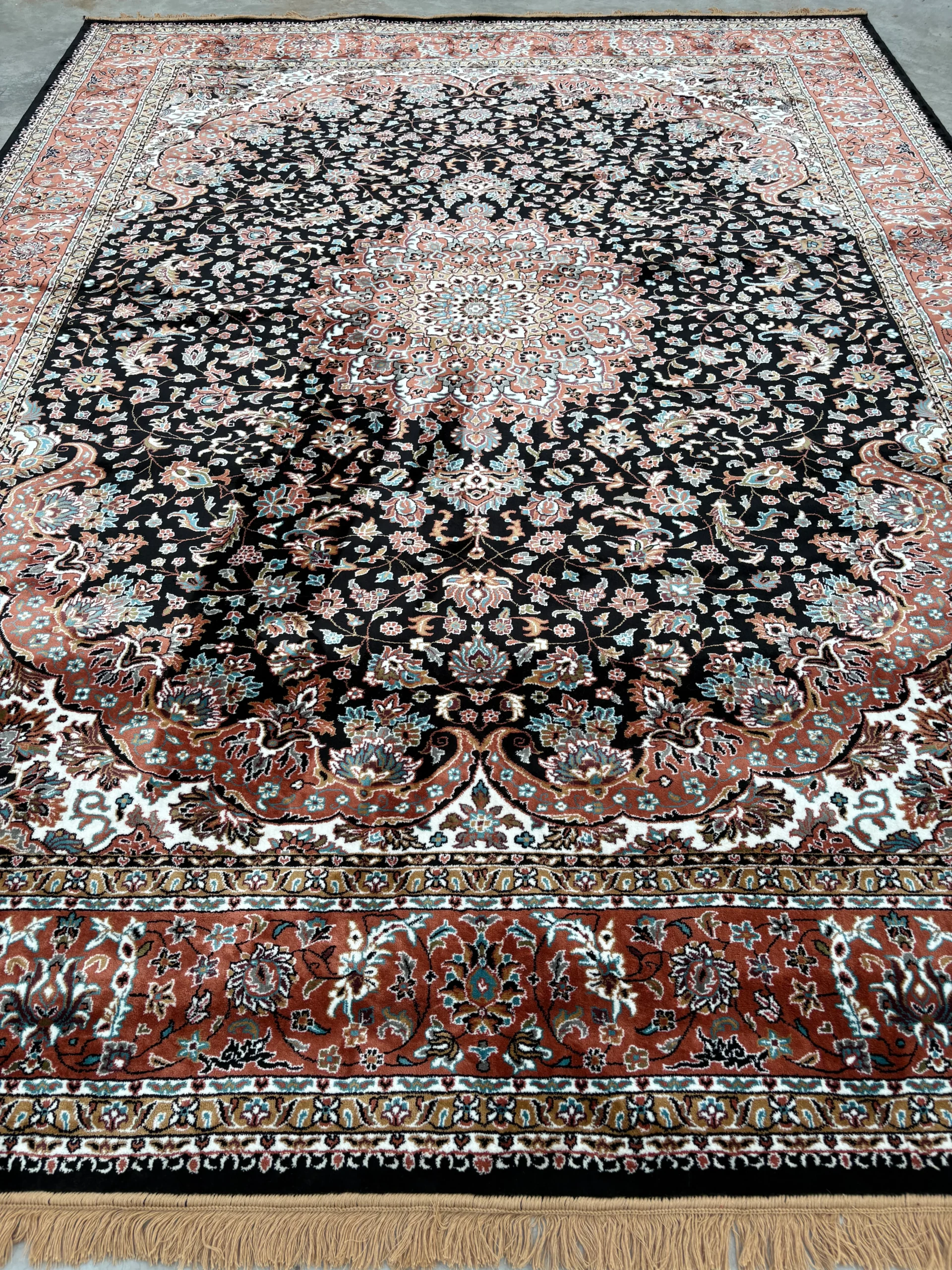 Kashmiri Persian Design Carpet For Living Room Bedroom And For Hall | Machine Woven Designer Anti Skid Carpets - Image 3