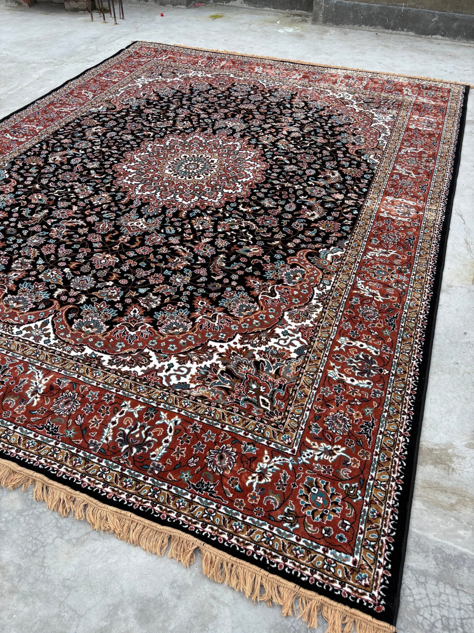 Kashmiri Persian Design Carpet For Living Room Bedroom And For Hall | Machine Woven Designer Anti Skid Carpets - Image 5