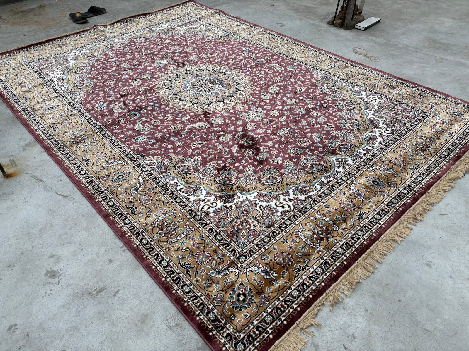 Kashmiri Persian Design Carpet For Living Room Bedroom And For Hall | Machine Woven Designer Anti Skid Carpets - Image 2