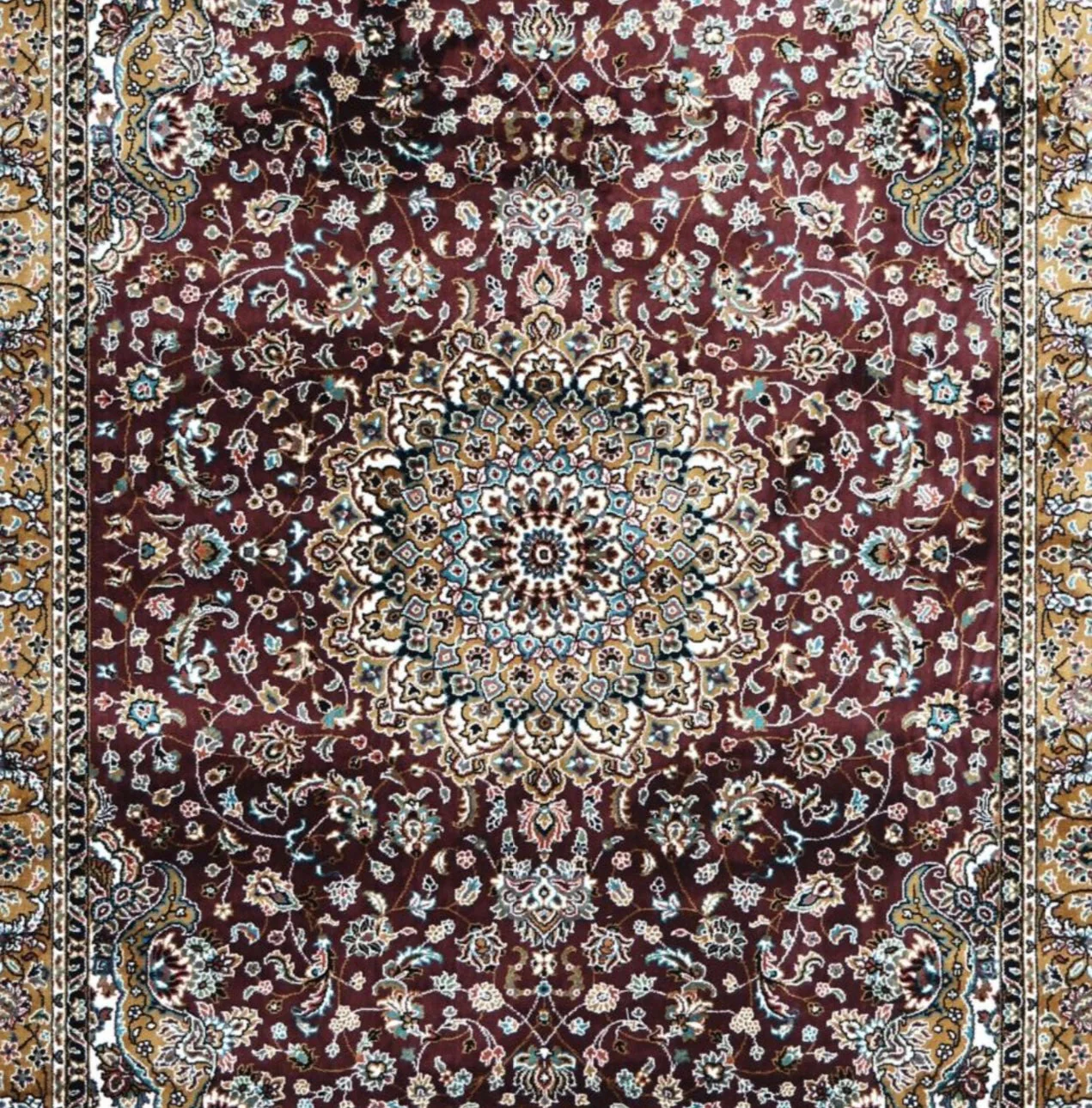 Kashmiri Persian Design Carpet For Living Room Bedroom And For Hall | Machine Woven Designer Anti Skid Carpets - Image 4