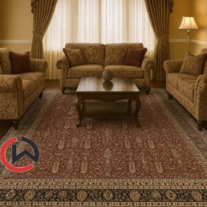 Kashmiri Persian Design Carpet for Living Room Bedroom and for Hall | Machine woven Designer Anti Skid Carpets 12 Feet X 15 Feet