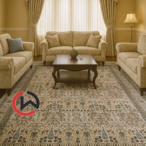 Kashmiri Persian Design Carpet for Living Room Bedroom and for Hall | Machine woven Designer Anti Skid Carpets 12 Feet X 15 Feet