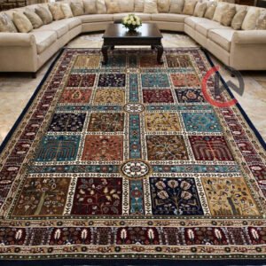 Kashmiri Persian Design Carpet for Living Room Bedroom and for Hall | Machine woven Designer Anti Skid Carpets 6 Feet X 9 Feet