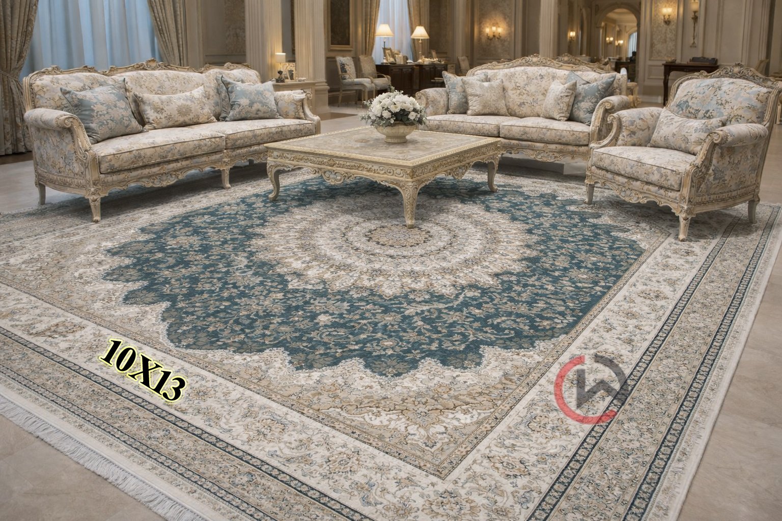 Ultra Premium Highest Density Imported Irani Persian Silk Carpet for Your Living Room, Hall & Dinning Area 10 Feet x 13 Feet