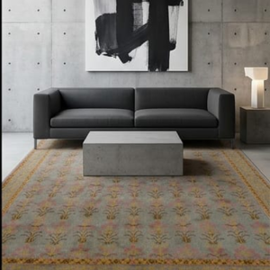 Hand Knotted Woolen Carpet from Bhadohi, India – 8 x 10 Feet Traditional Persian-Inspired Design