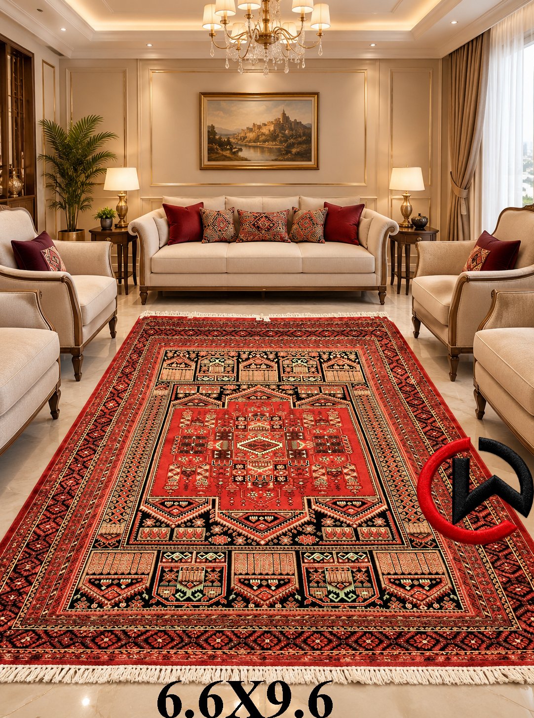 Belgium Silk Imported Ultra Premium Carpet 6.6X9.6 Feet | Luxury Persian Design